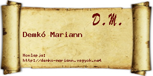 Demkó Mariann névjegykártya