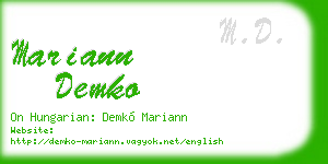 mariann demko business card